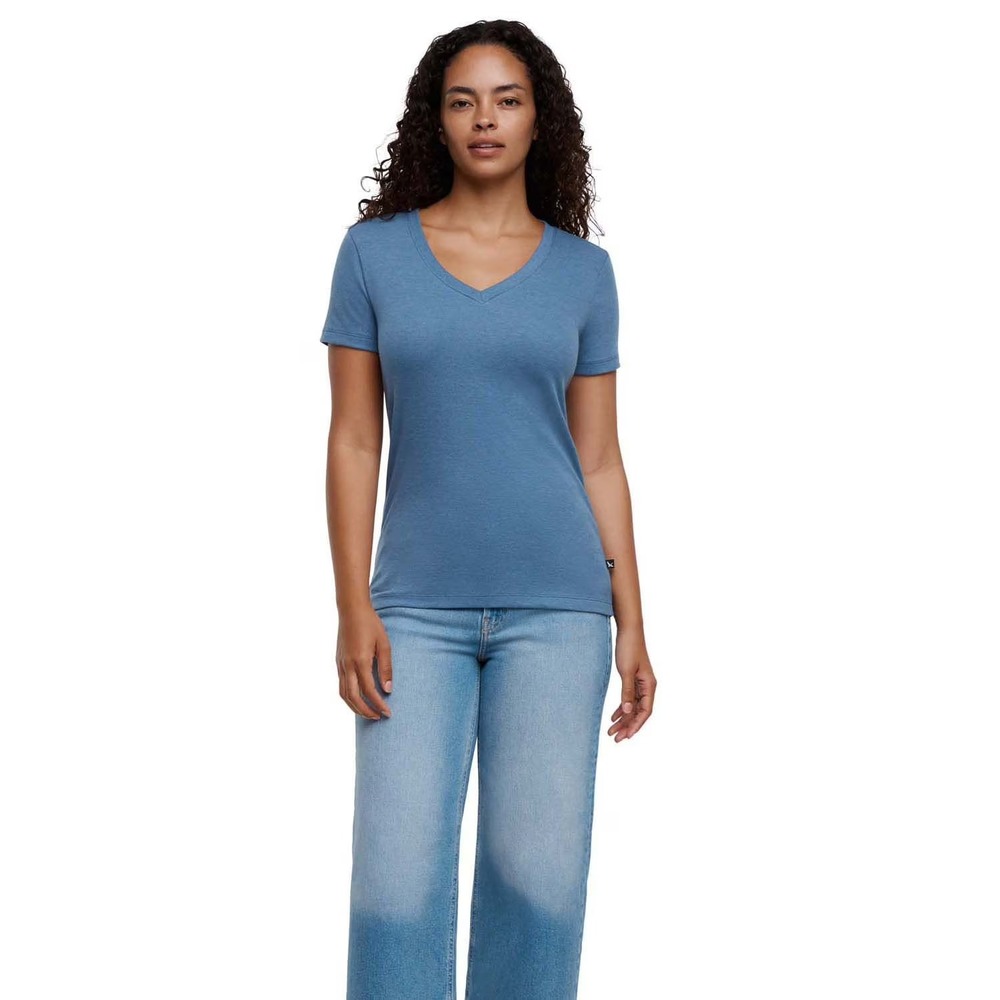 NWT Eddie Bauer Women's Short Sleeve V-Neck T-Shirt Size XXL Blue